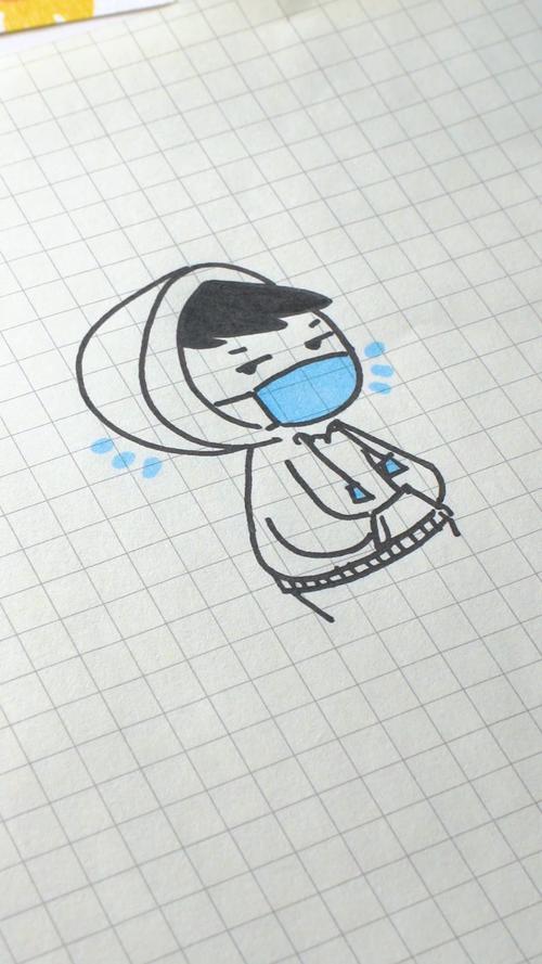 戴好口罩01小男孩戴口罩简笔画教程来啦78