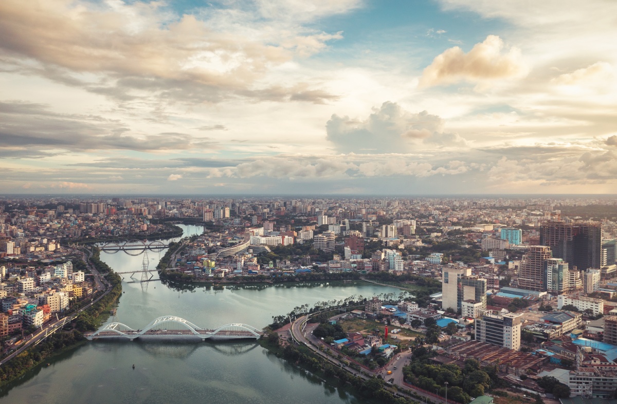 孟加拉国首都达卡市航拍