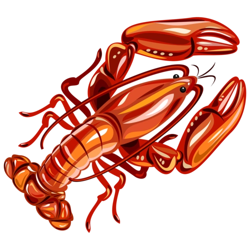 卡通手绘龙虾png元素图片