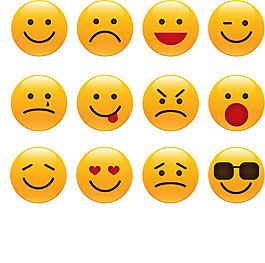 黄色网页ui表情icon图标设计