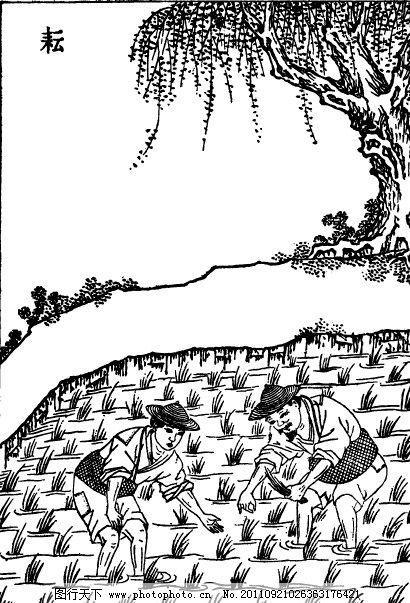 丰收喜悦的农耕简笔画