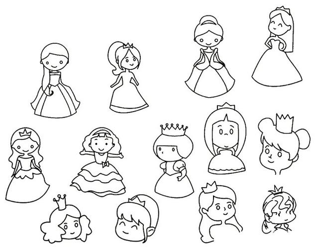 简单漂亮的公主简笔画可爱集