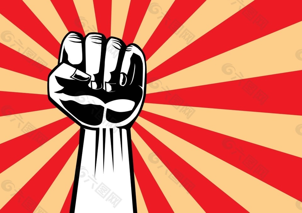 拳头励志海报矢量素材