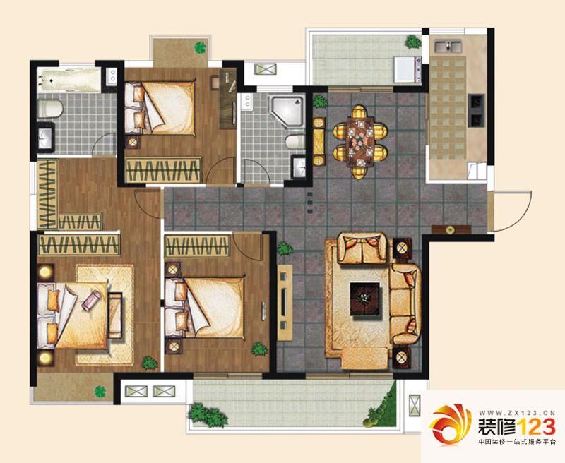 宝龙城市广场户型图6#楼3户型 3 .