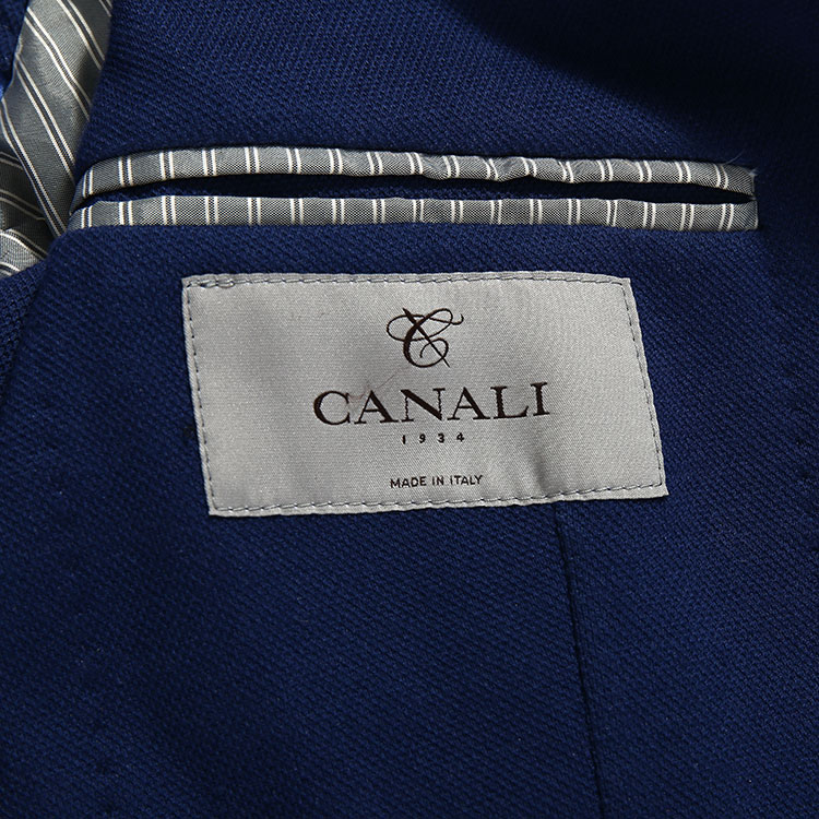 canali/康纳利 男士藏青色棉质西装