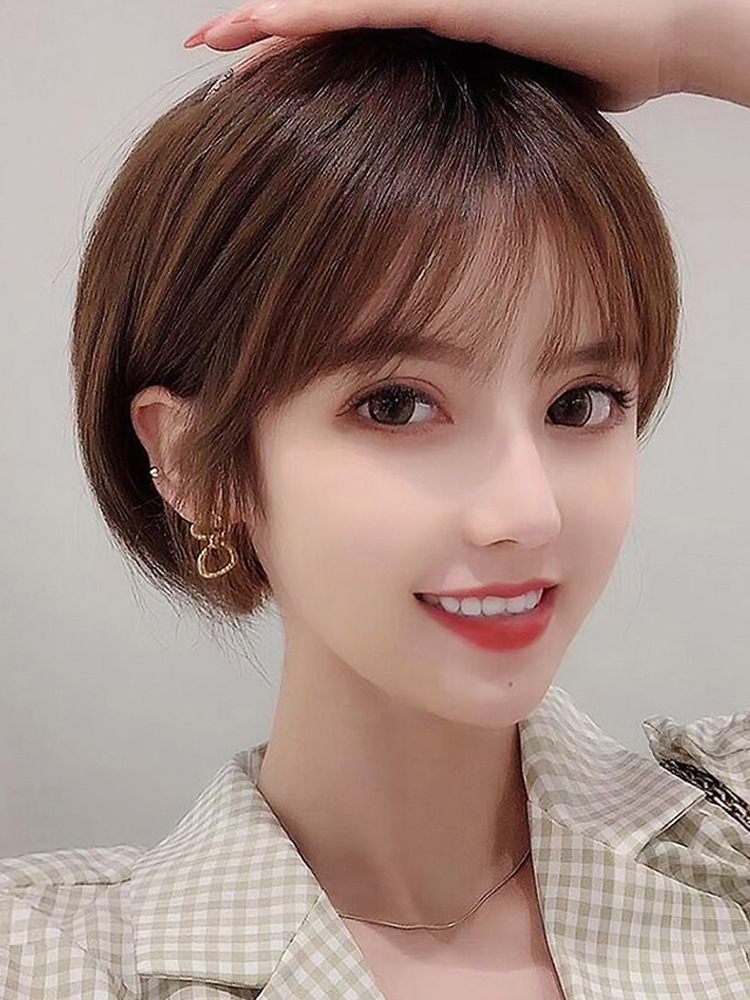 工厂批发假发短发女全头套发减龄帅气2021年时尚新款波波头假发套