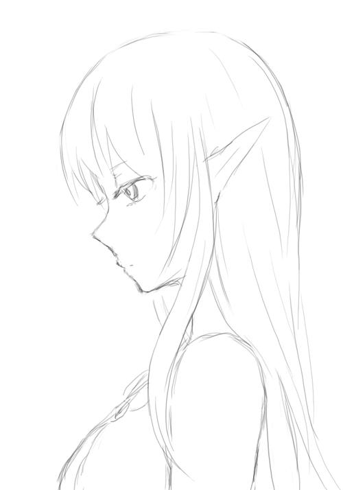 第1页卡通女孩侧脸简笔画 动漫简笔画女生侧脸q版侧面卡通人物简笔画