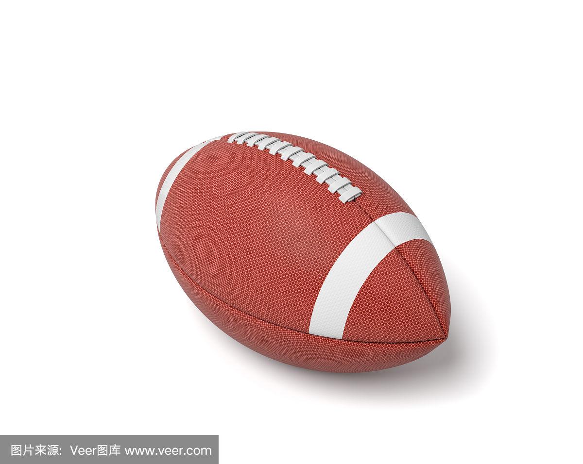 球,椭圆形,美式足球,三维图形,白色背景