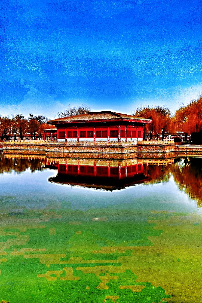 湖光春色石家庄中山公园