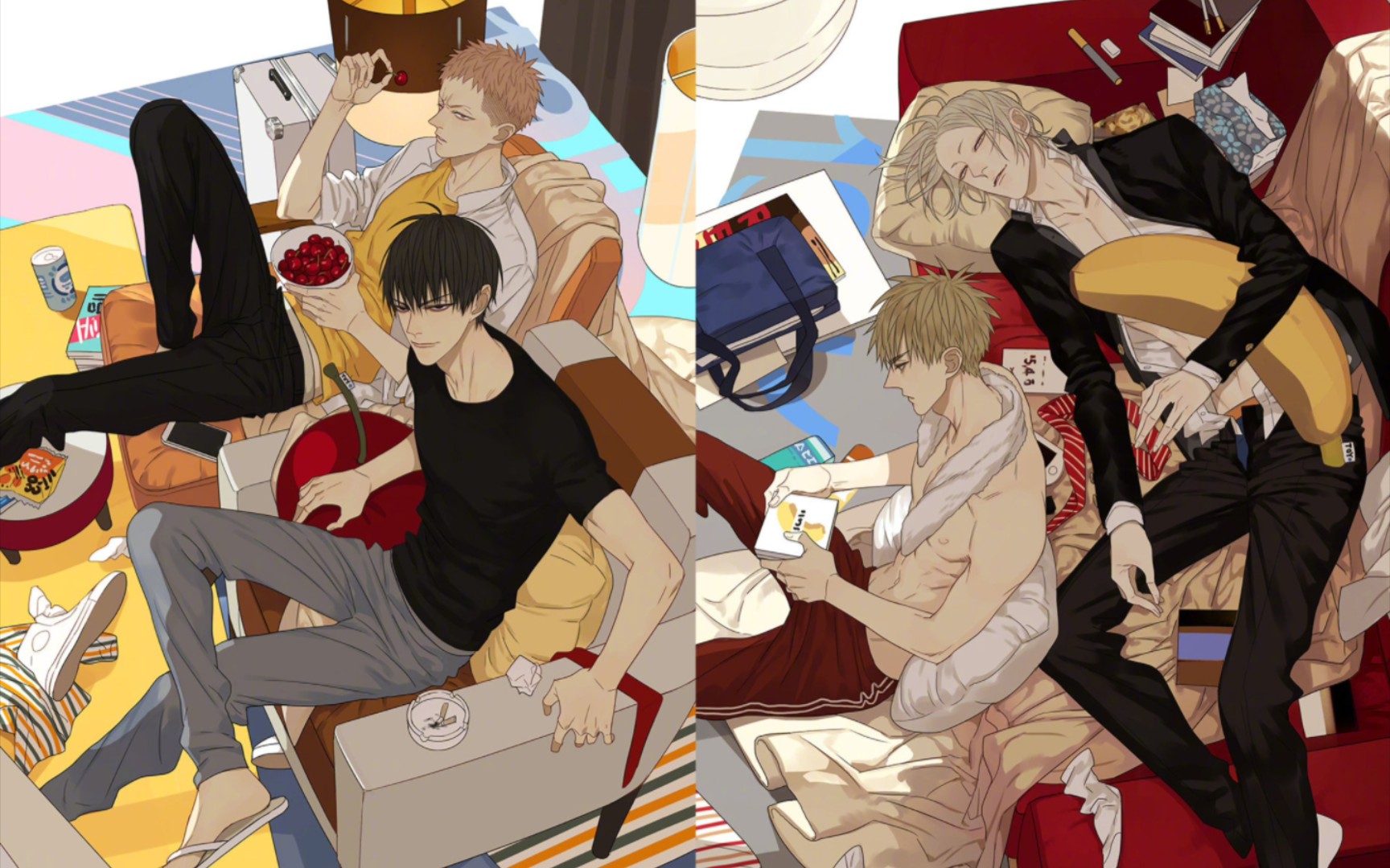 【19天漫画】四个人一直在一起挺好,玩乐队的四个人好帅啊