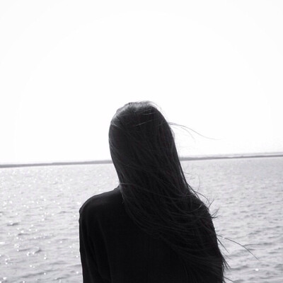 女生,头像,唯美,意境,背影,黑白