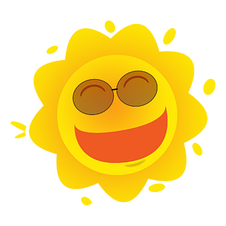 带着太阳眼镜的太阳卡通形象可爱