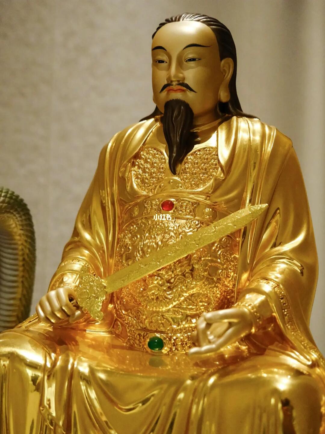 真武大帝神像摆件掐丝贴金镶宝