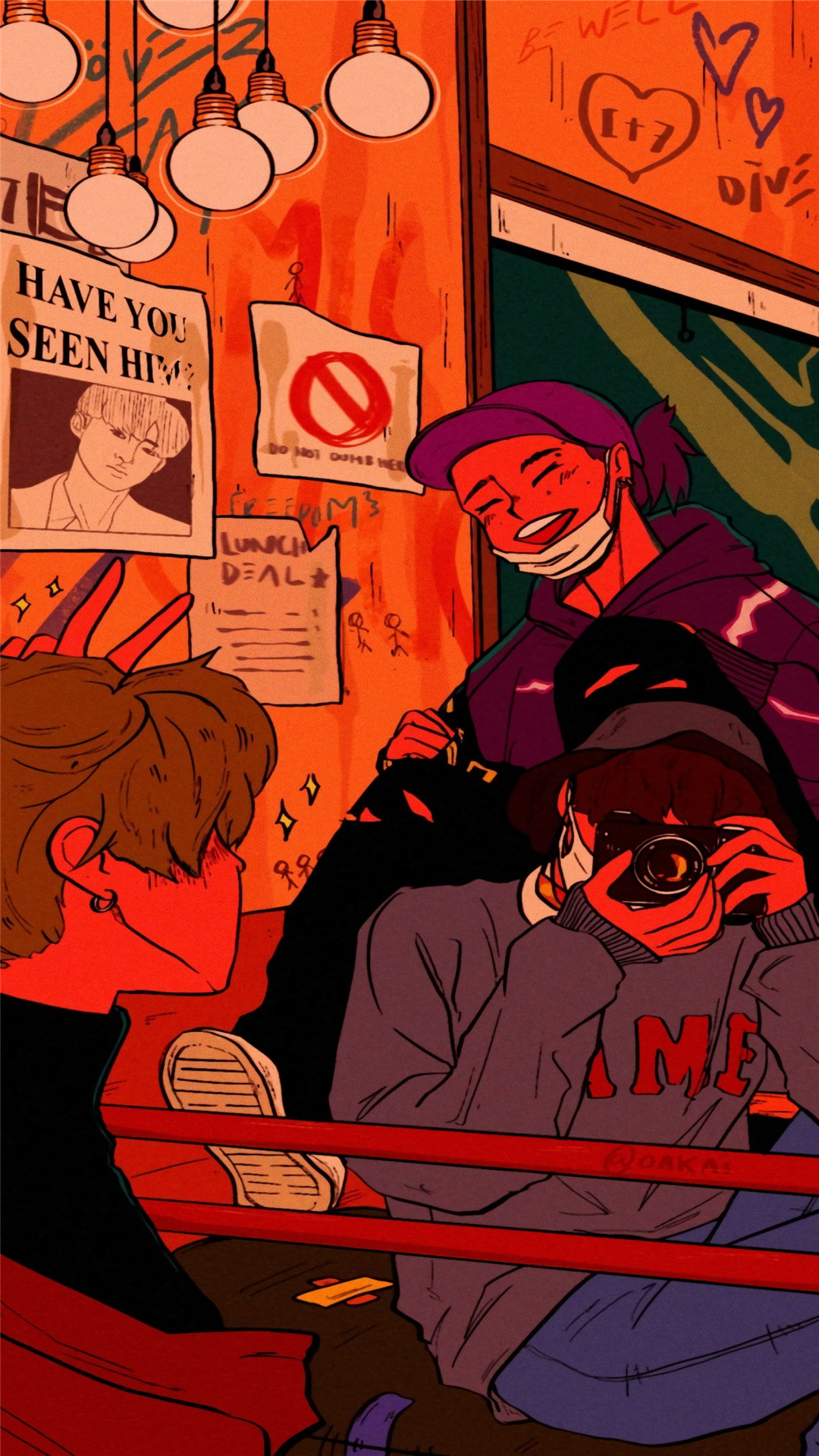 oldschool风格卡通嘻哈潮流手机壁纸