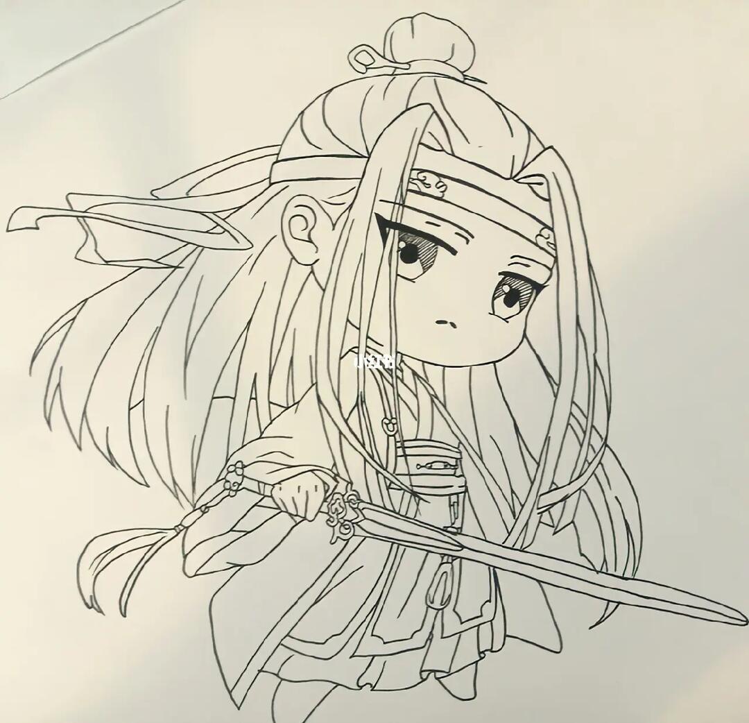 那個劍我画歪了,我真的是服氣#魔道祖师  #畫畫