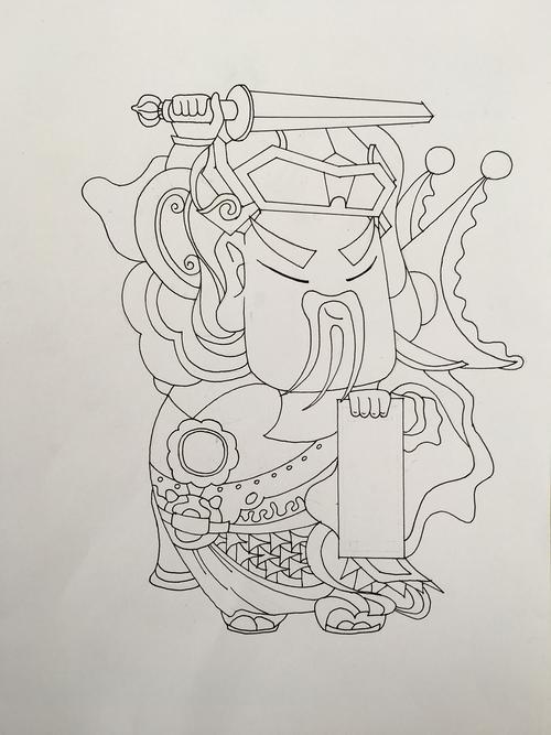 秦叔宝尉迟恭门神简笔画