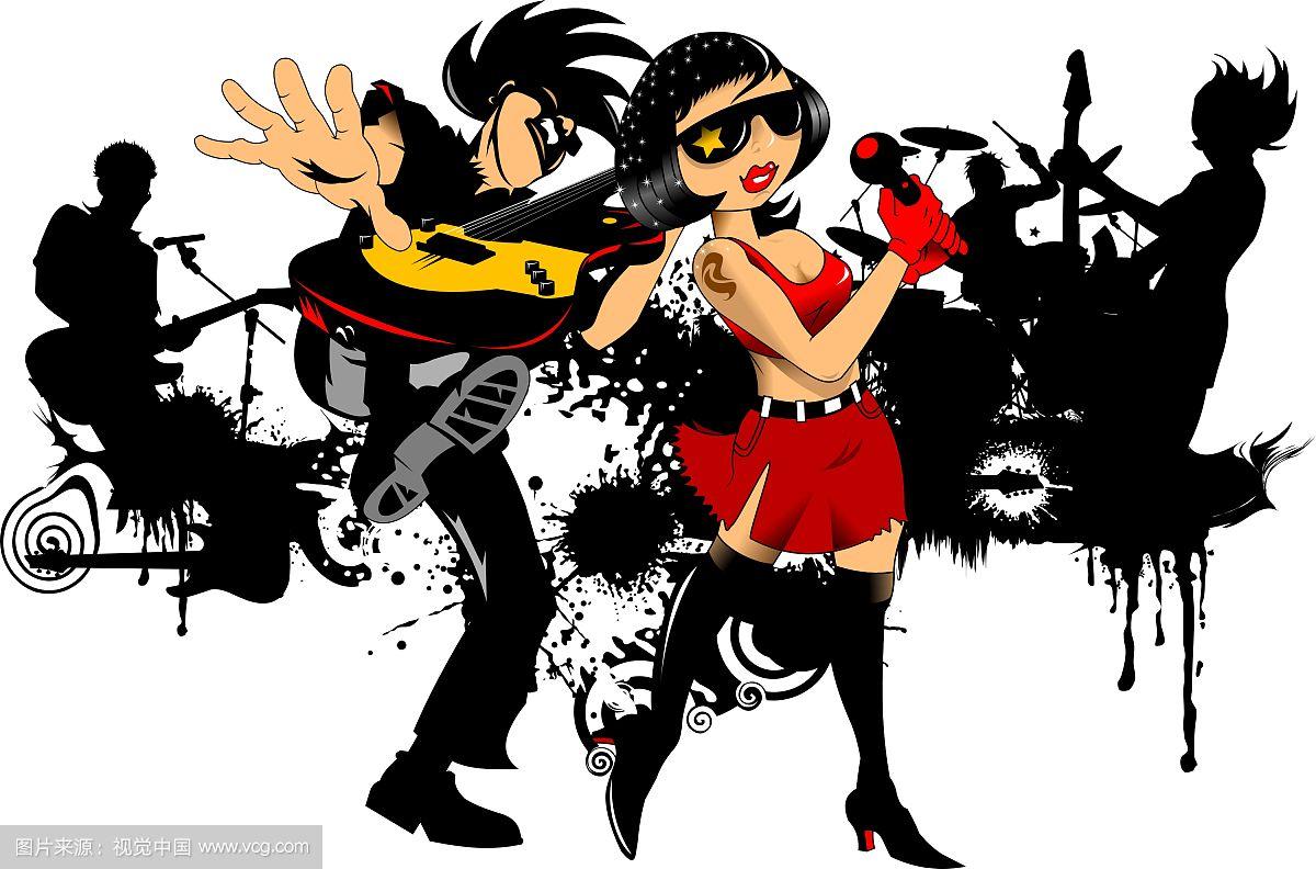 摇滚乐队的卡通