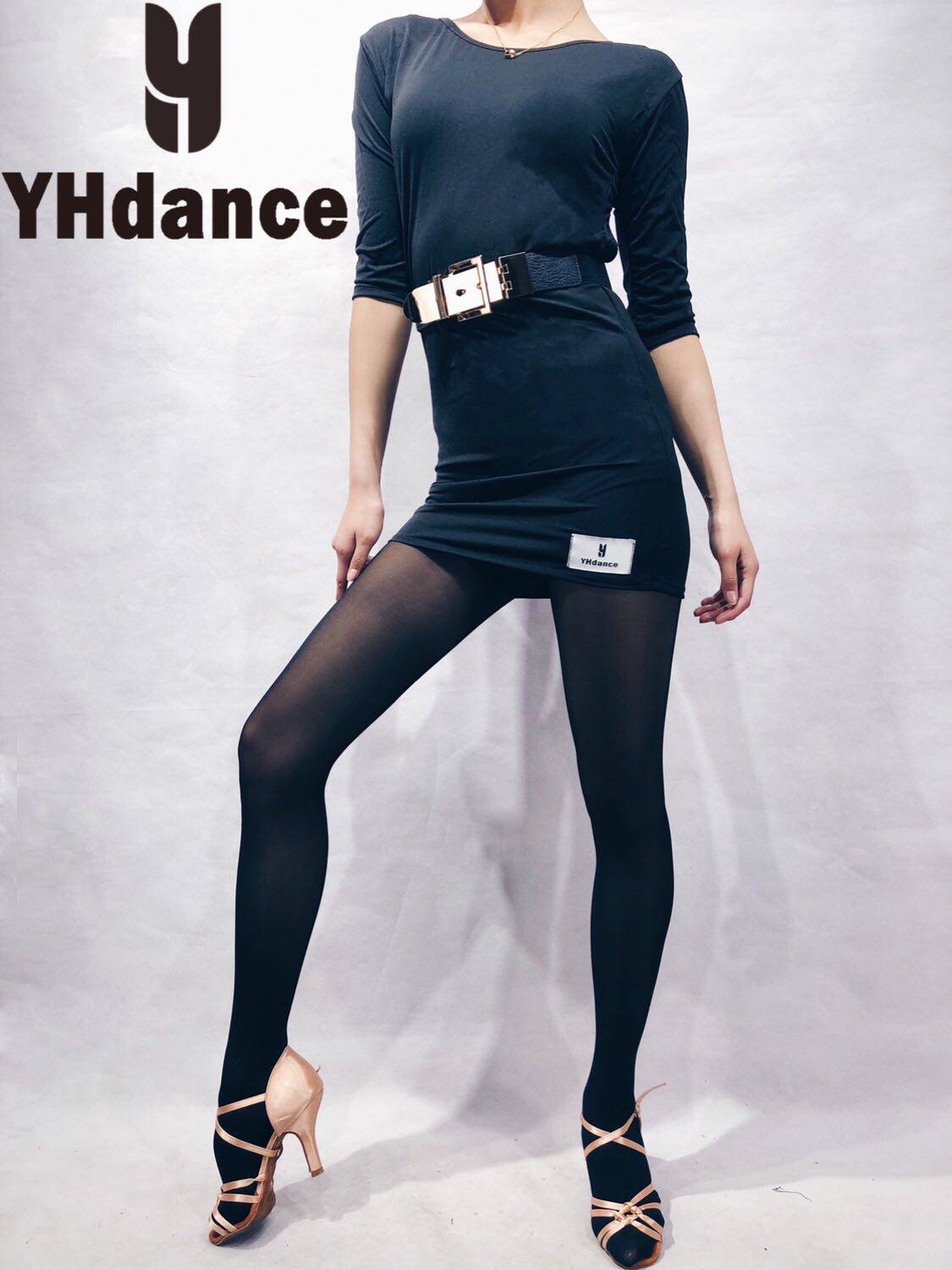 拉丁舞新款黑色透肉薄款打底连裤袜