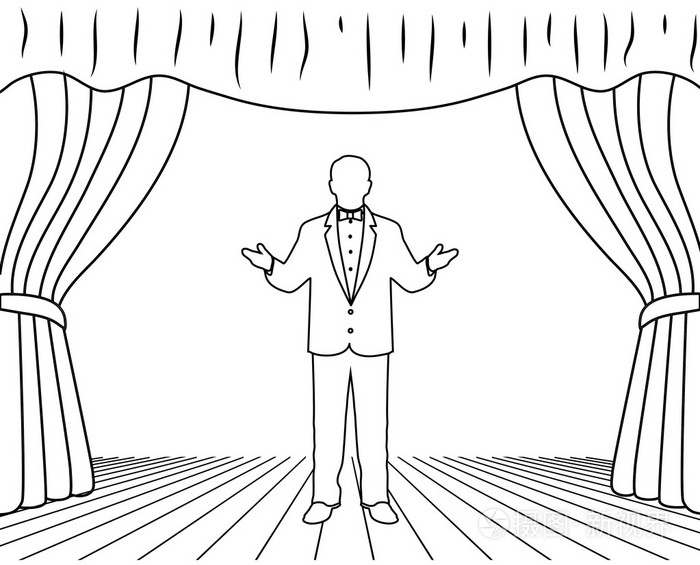 在舞台上的演员插画-正版商用图片1f9n4u-摄图新视界