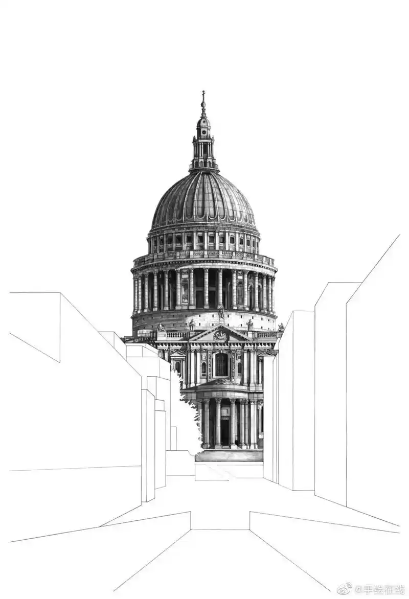 素描手绘中的建筑体……#欧式风格,#节点制式,#建筑施工 - 抖音