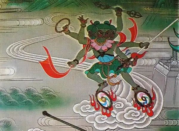 壁画哪吒闹海局部图