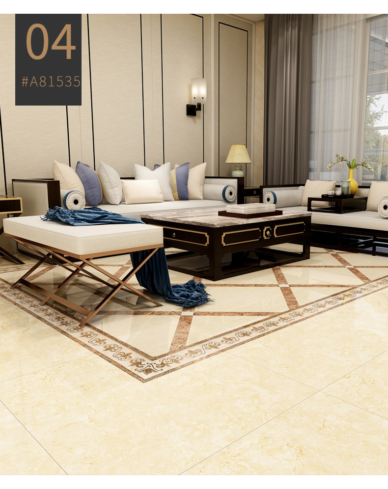 品筑波导线砖客厅地砖拼花烫金微晶波打线现代中式过道地脚线