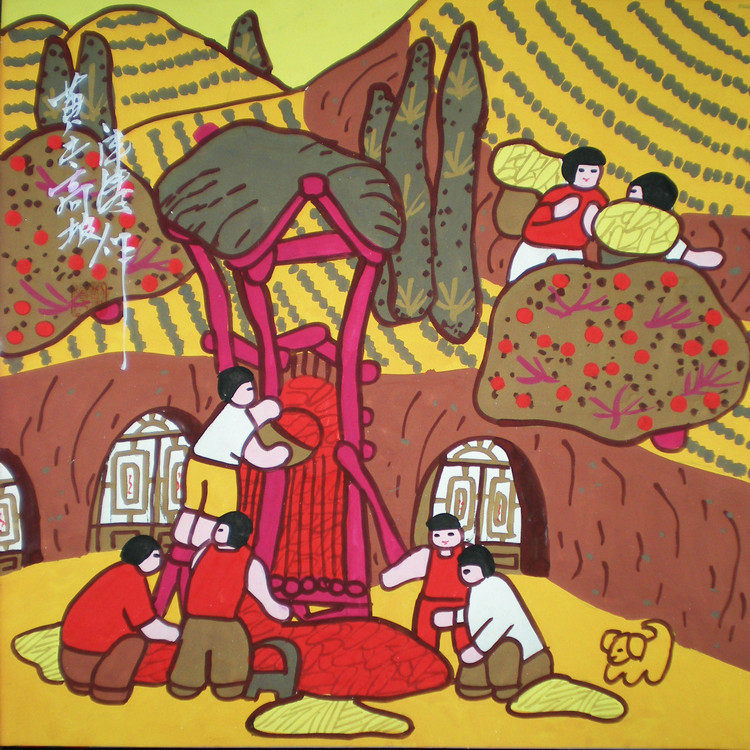 乡土风情刘沣涛喜庆水粉装饰画艺术礼品民间美术现代装饰画