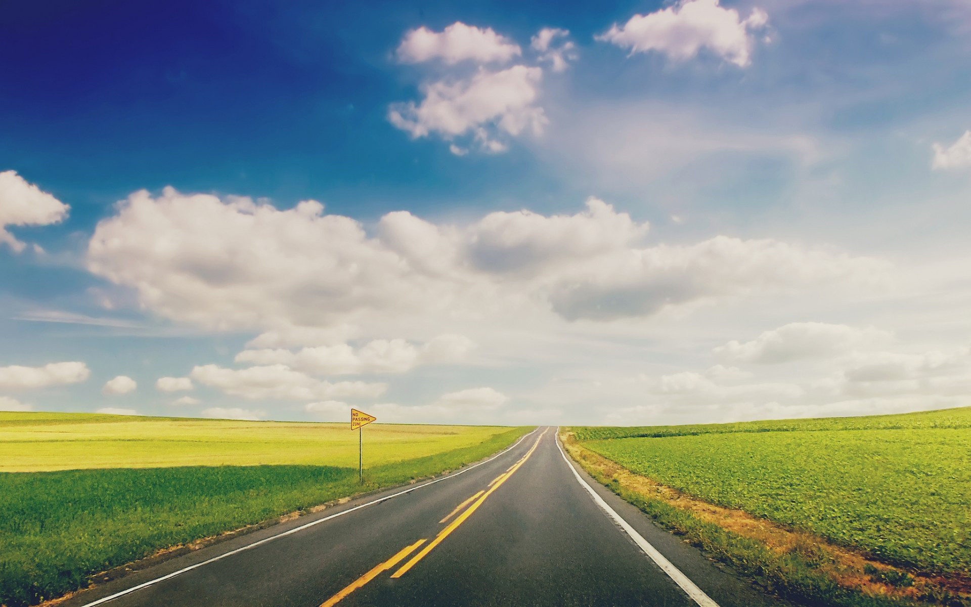 路的尽头唯美自然风光绿色护眼桌面壁纸第五辑