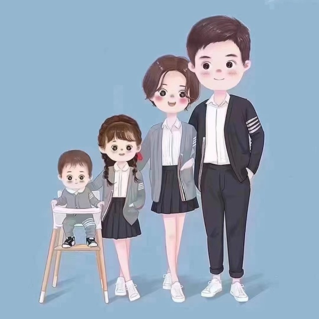 一家四口全家福头像 93  "幸福就是一家人在一起  生活温暖顺心