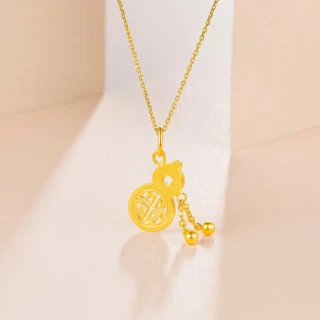 周六福珠宝 黄金吊坠女款 财币葫芦足金挂坠 计价aa045282 不含链 约