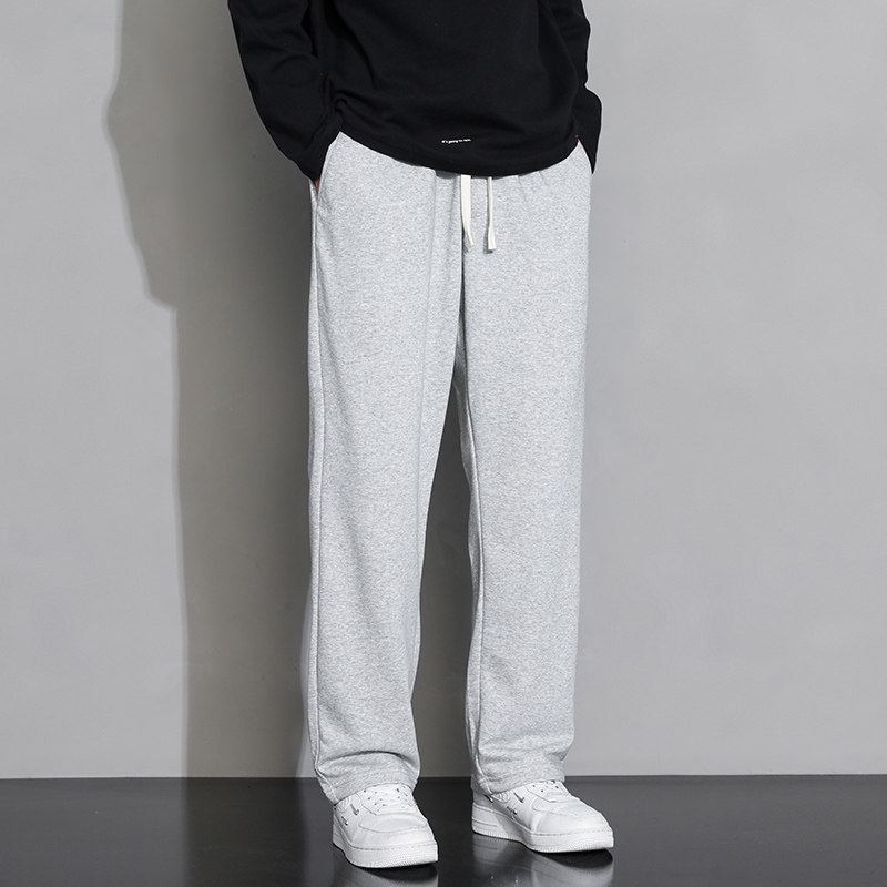 灰色运动裤子男士夏季宽松直筒长裤男生春秋休闲裤
