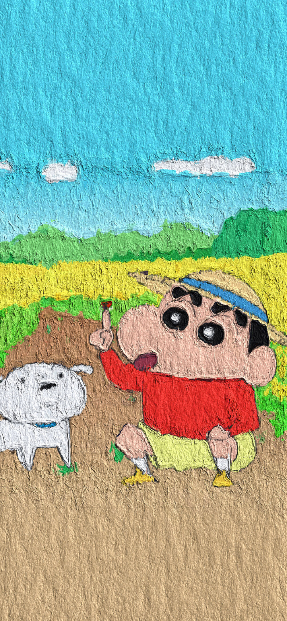 蜡笔小新油画壁纸 cr.yunduo·少女心