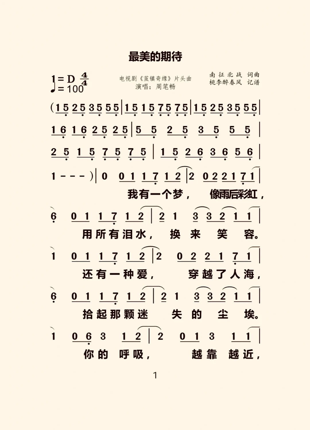 即兴伴奏#简谱#流行歌曲#钢琴谱#最美的期待