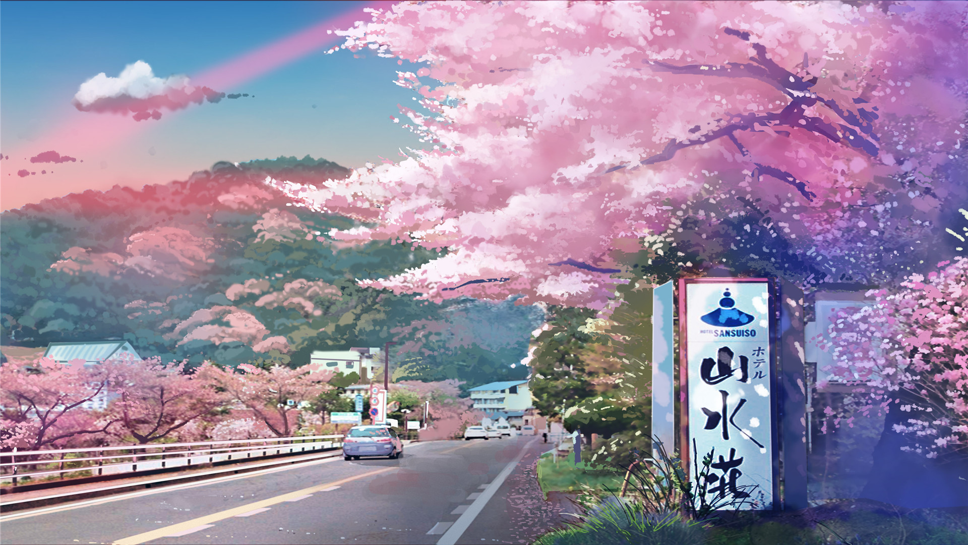 精美二次元风景插画高清桌面壁纸-卡通动漫-壁纸下载-美桌网