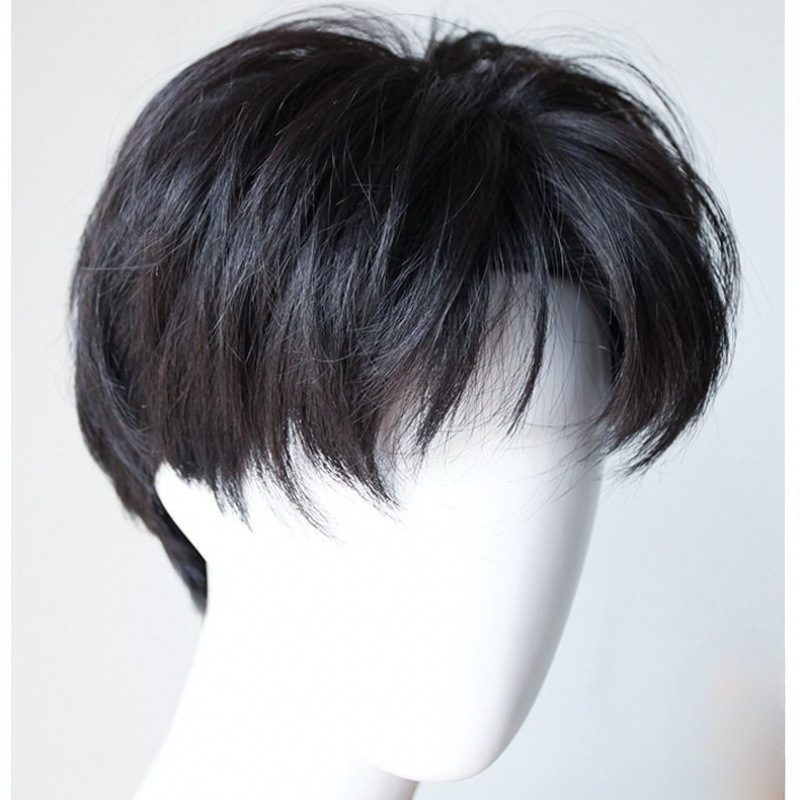 男士假发韩版 帅气中分刘海短直发学生蓬松自然逼真网红直发假发