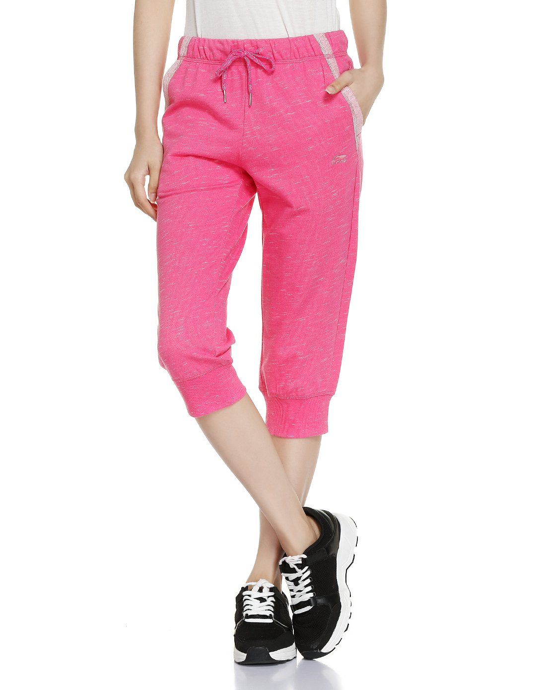 舒爽速干 女款花灰玫红七分卫裤 运动生活系列