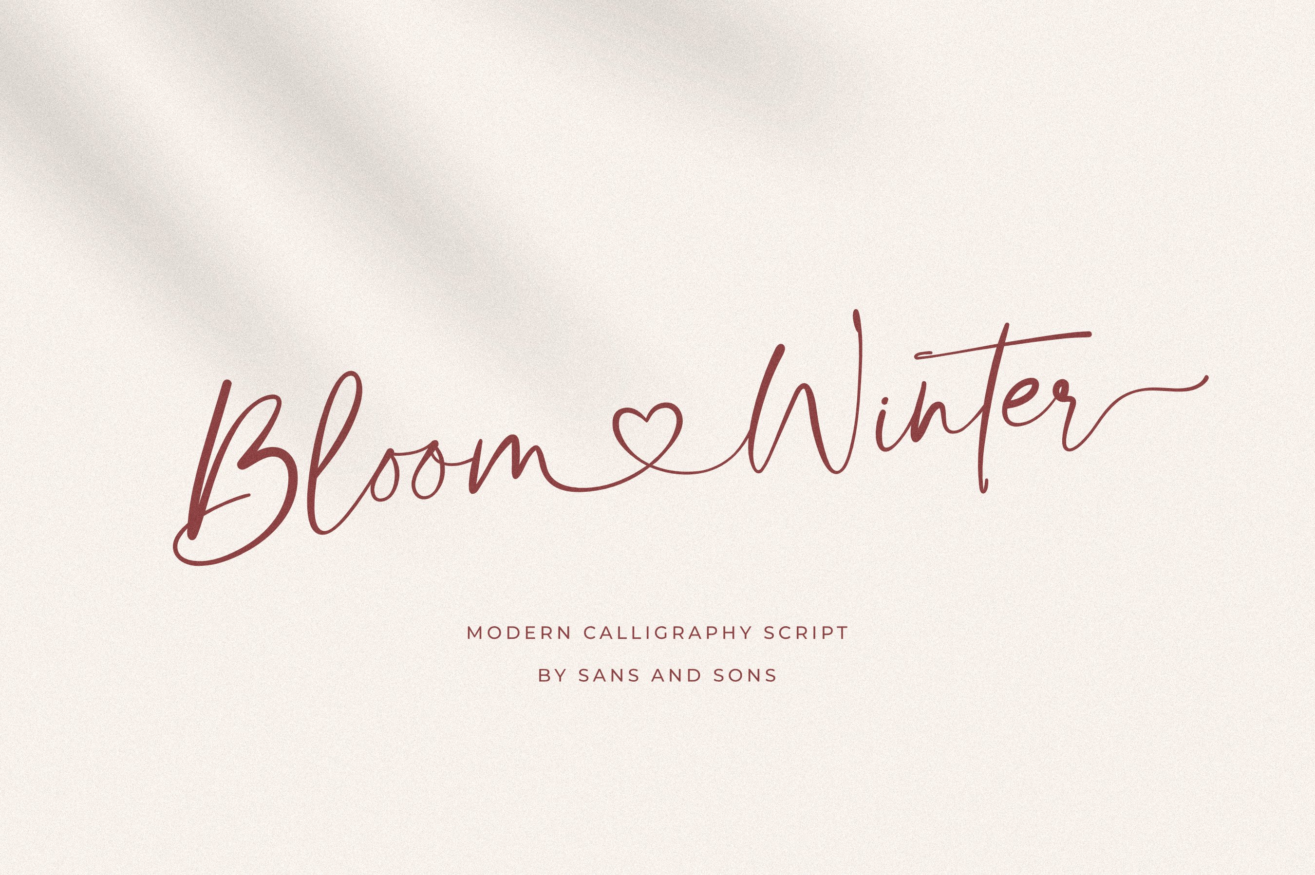 现代优雅品牌徽标logo标题设计手写英文字体素材bloomwinterfont