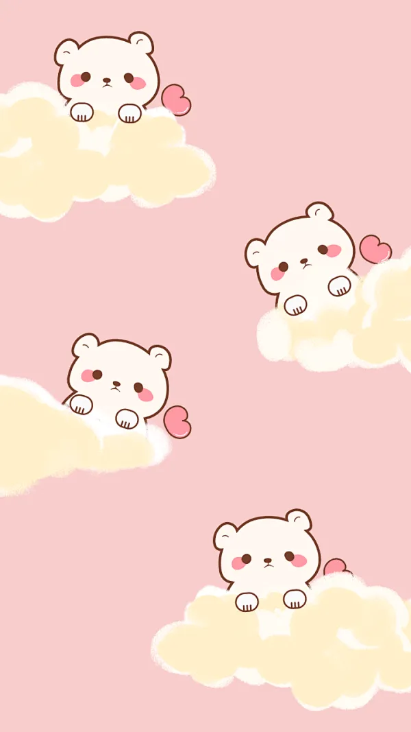 可爱清新小熊手机壁纸聊天背景