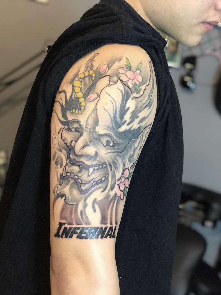 上臂混拼_纹身图案手稿图片_聂彩云的纹身作品集