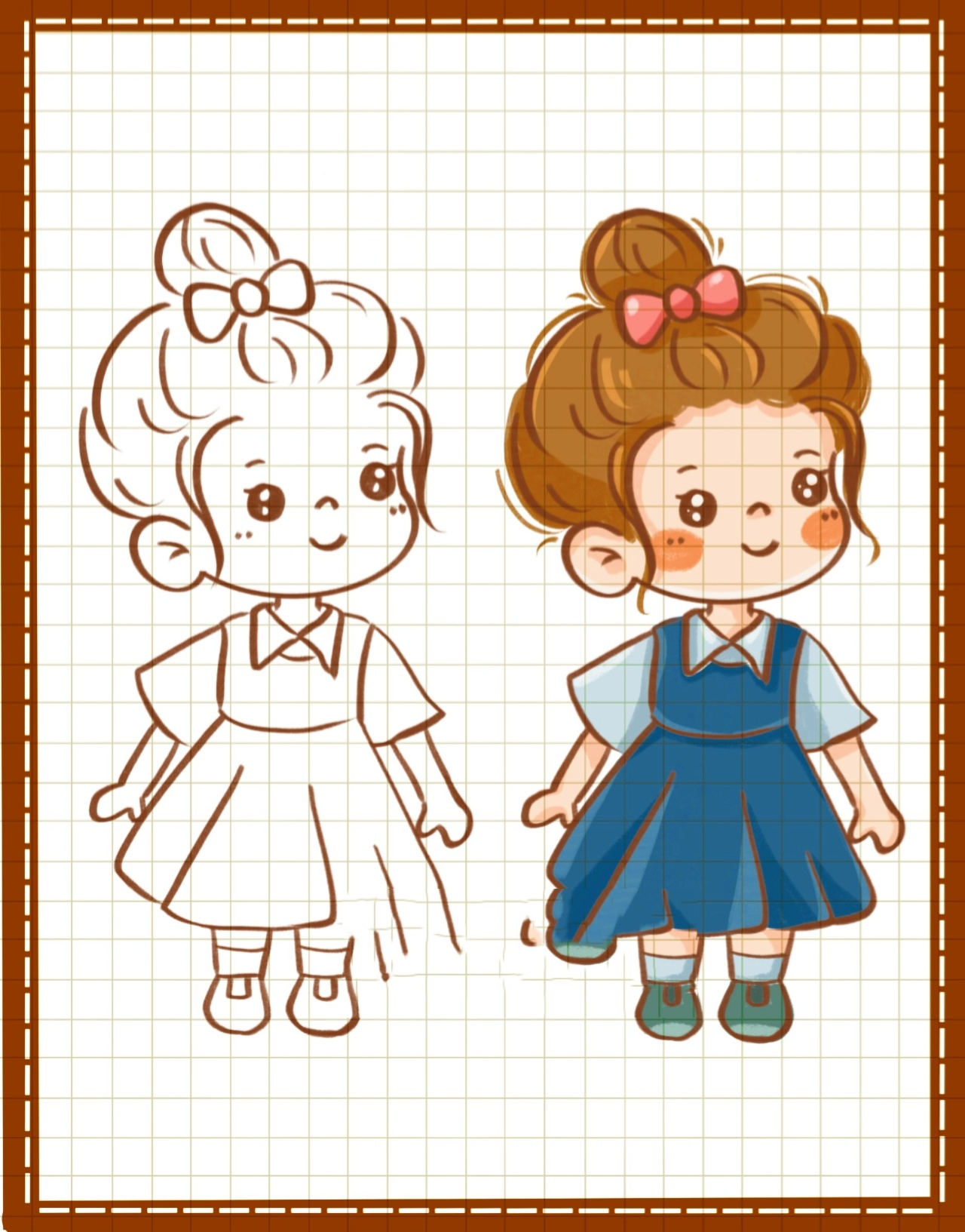 简笔画|简单可爱小女孩卡通儿童头像零基础 零基础绘画|简笔画教程