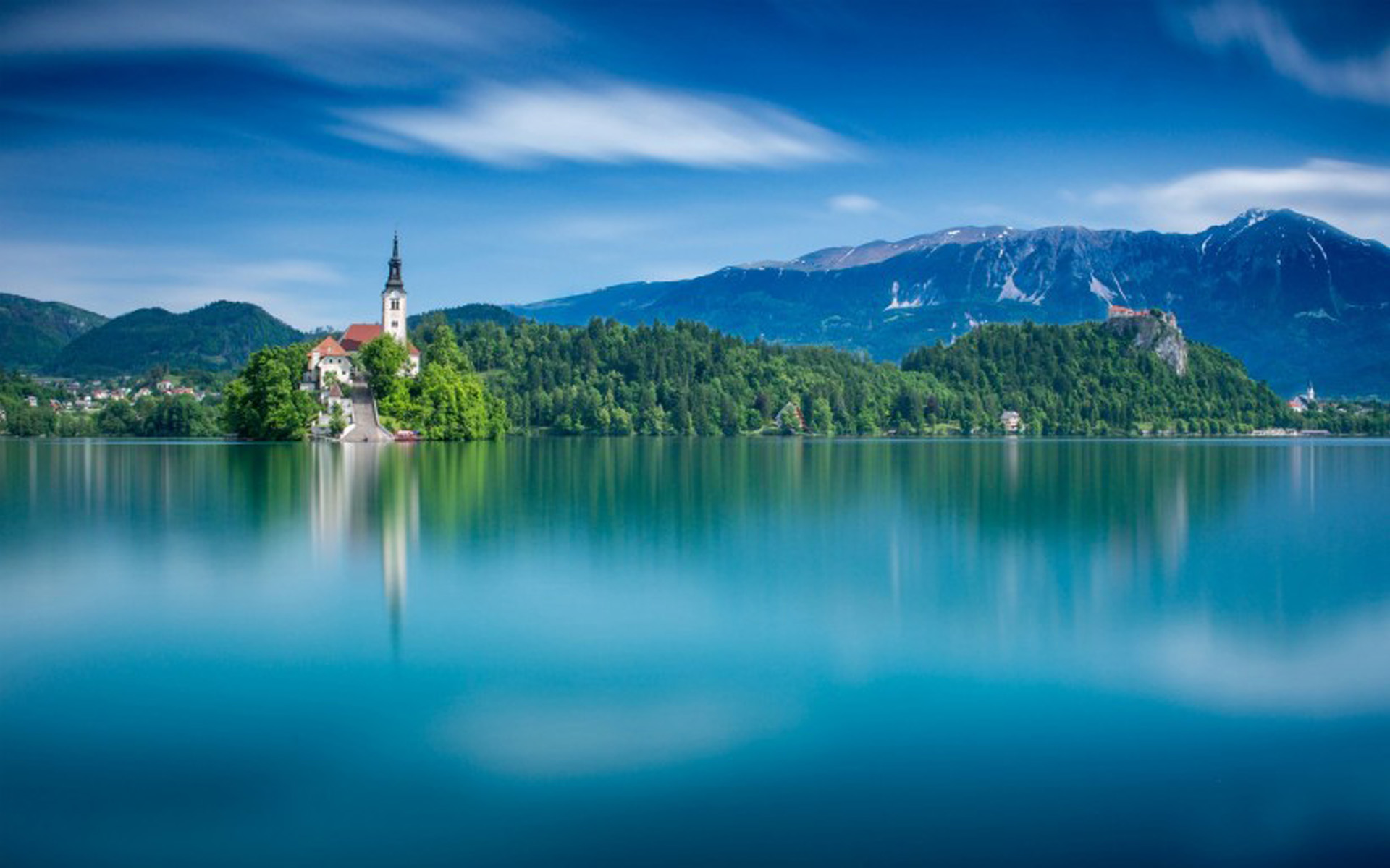 布莱德湖唯美自然风光图片高清壁纸