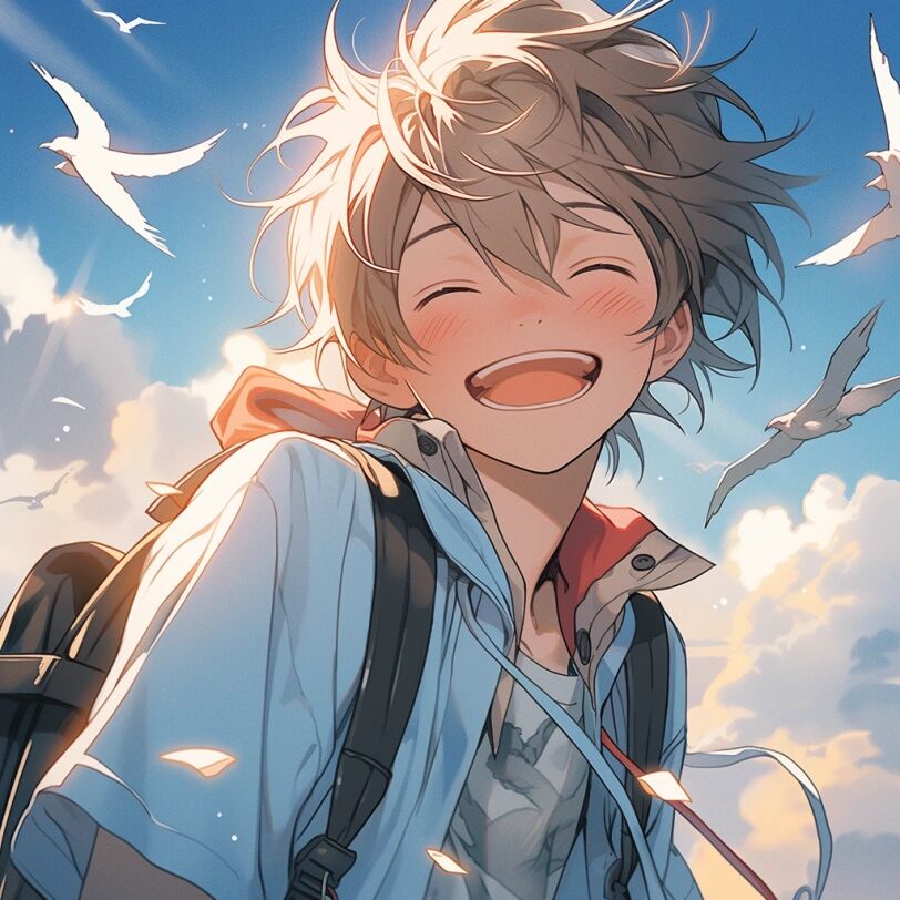 男生头像|笑容治愈 微笑大男孩儿太治愈啦  ai绘画