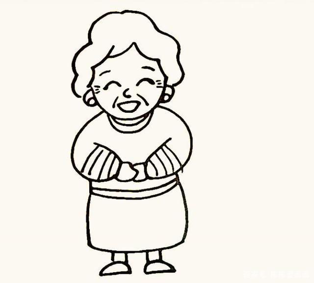 儿童简笔画教程-和蔼可亲的奶奶