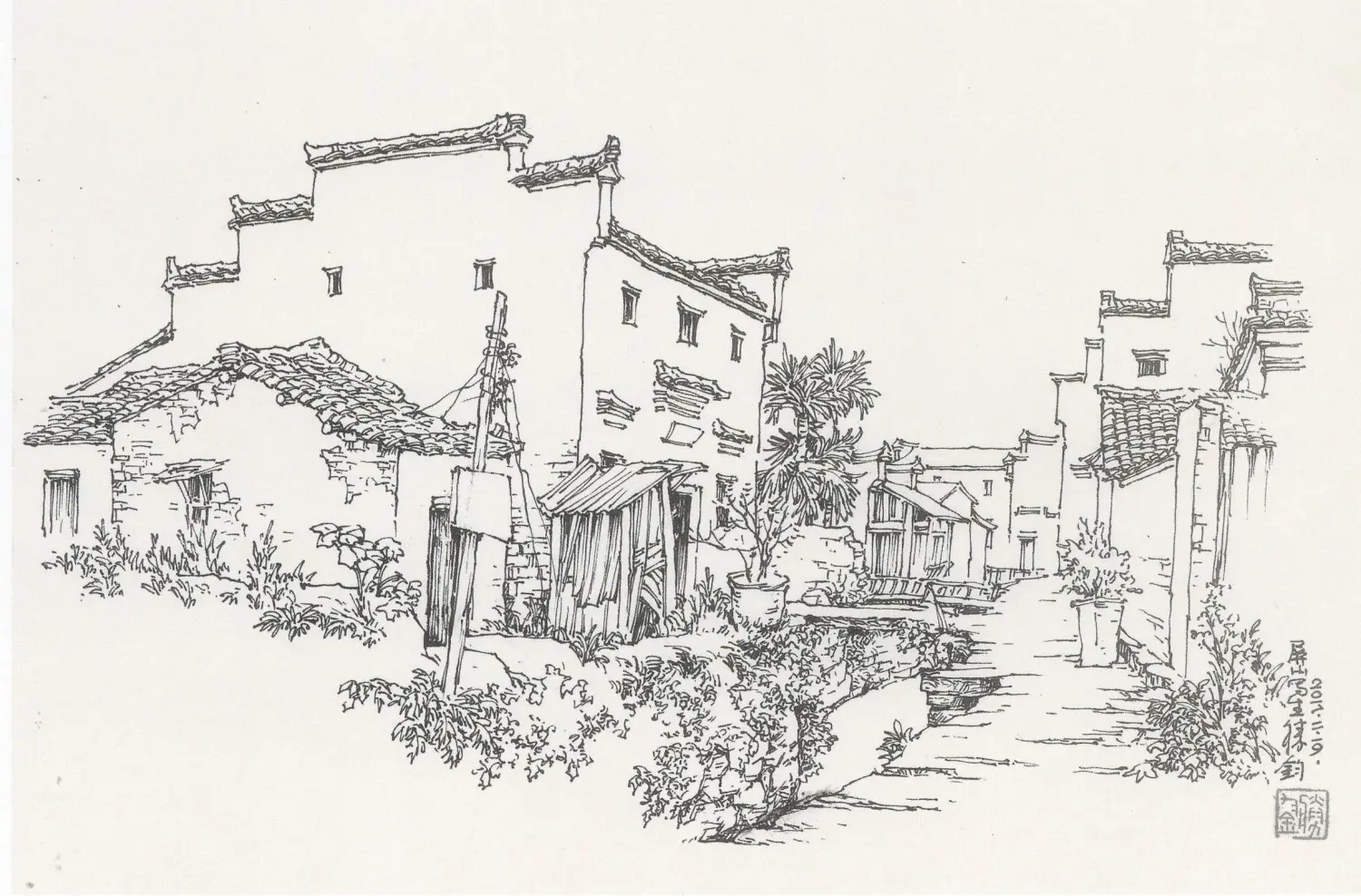 风景速写手绘临摹素材