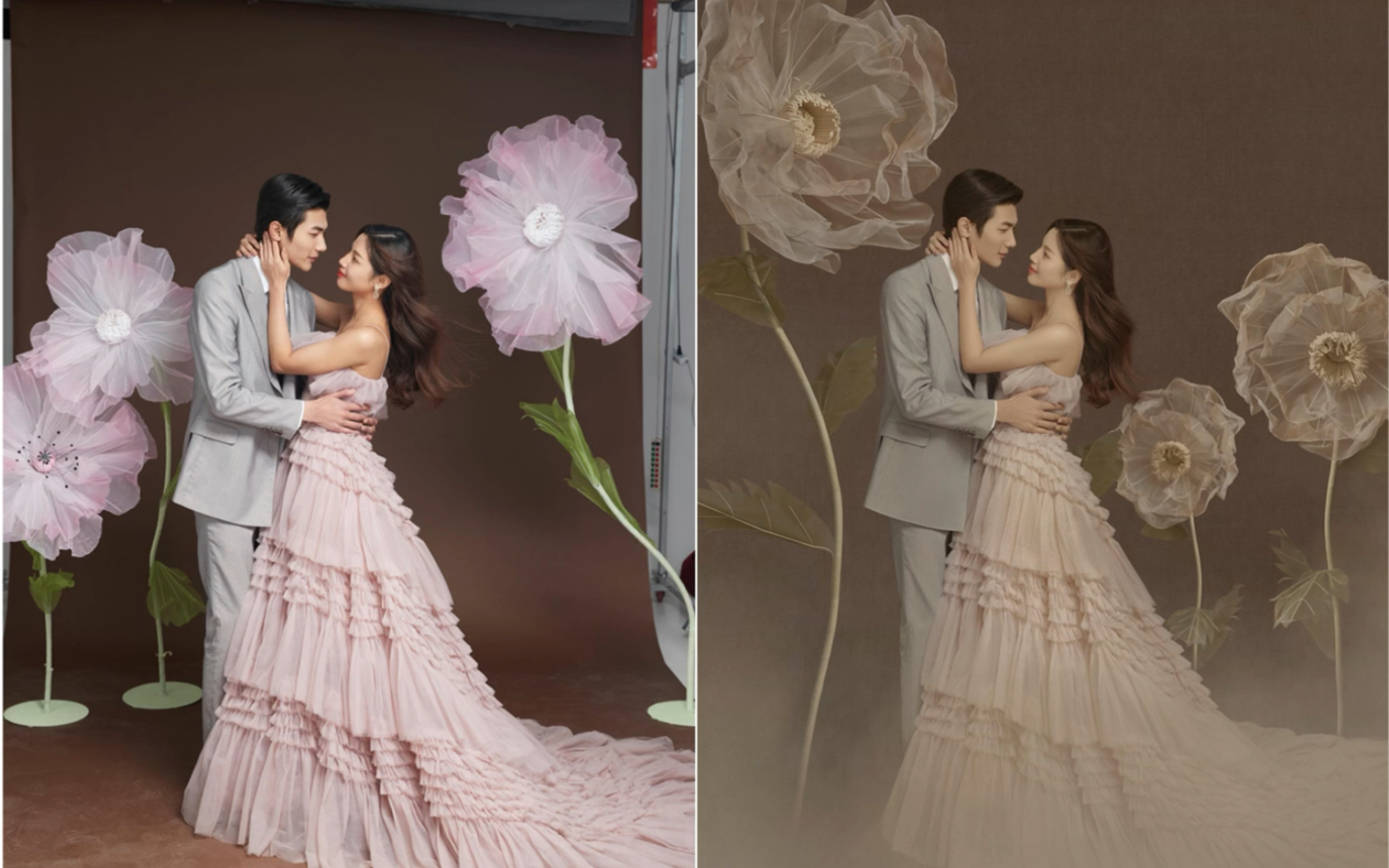 婚纱照原片精修对比ha62ha