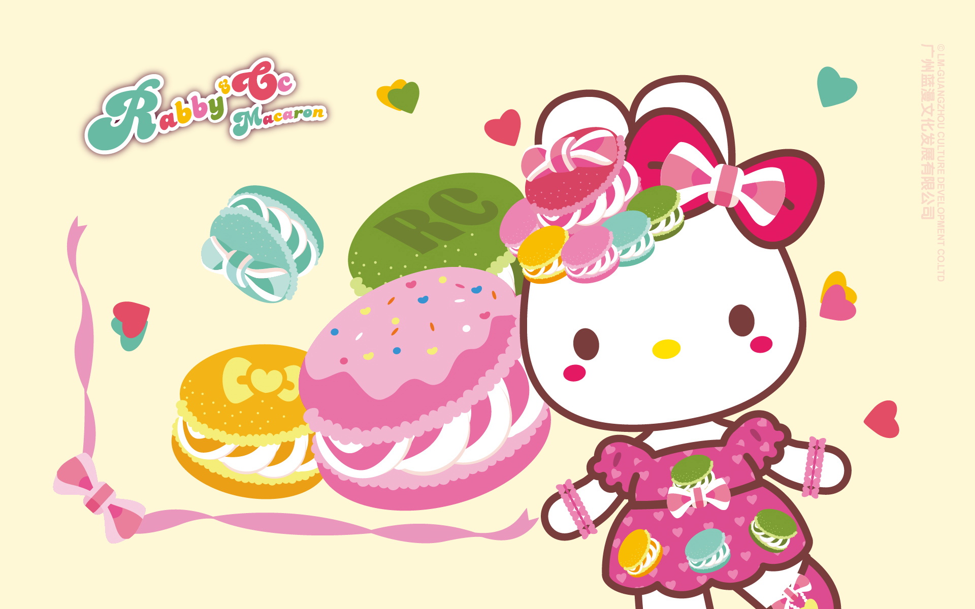 可爱马卡龙兔子卡通图片电脑壁纸_卡通动漫_壁纸下载_美桌网