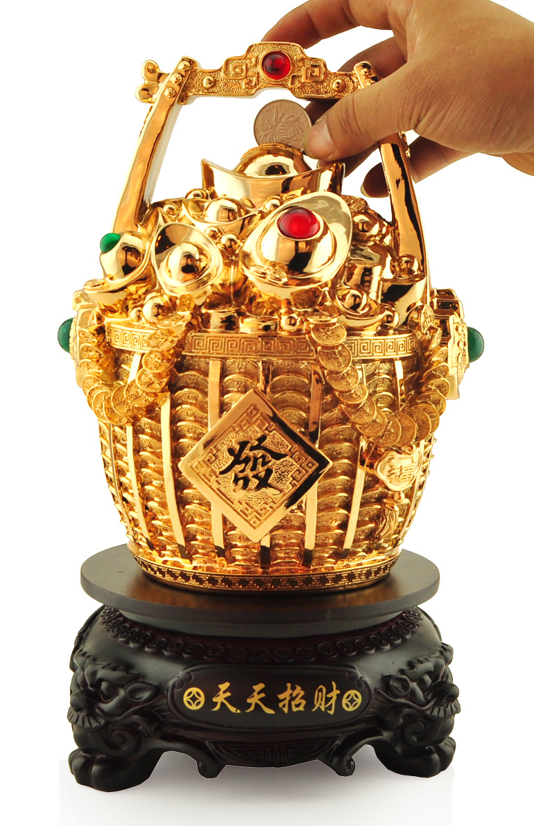 招财进宝聚宝盆摆大号金蟾工艺品储钱罐家居装饰品摆设乔迁礼品