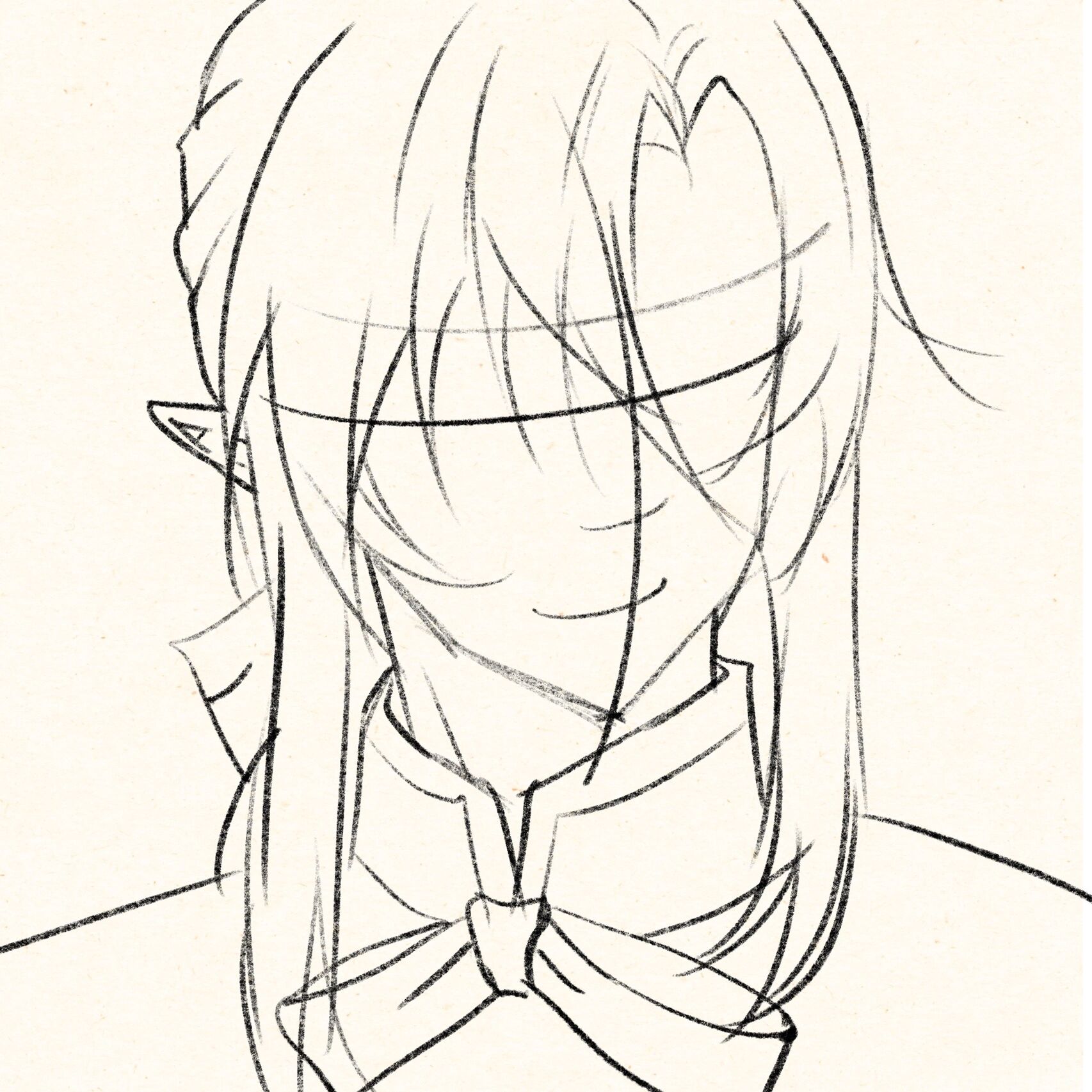 绘画教程: ①起稿定型,找到对应的点(比例),画出五官的位置.