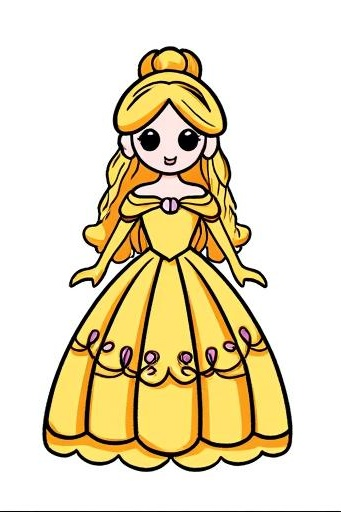 👸贝儿公主简笔画✨
