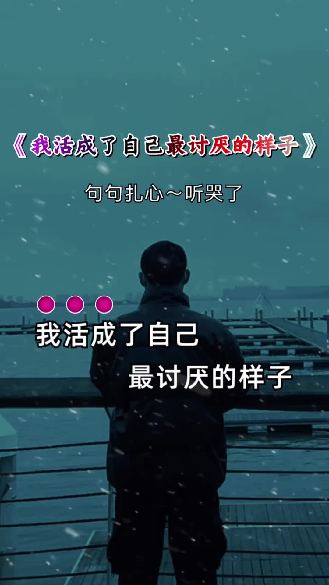 我活成了自己最讨厌的样子歌词句句入心说不出的心酸说不出的或许